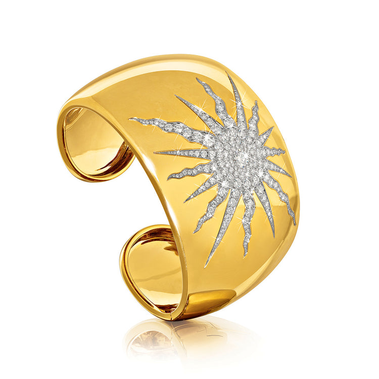 Verdura Sun Cuff in diamond and gold