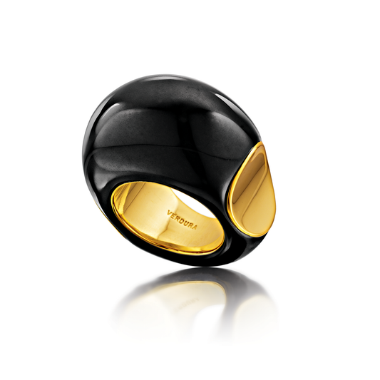 Verdura Copa Ring in Black Jade