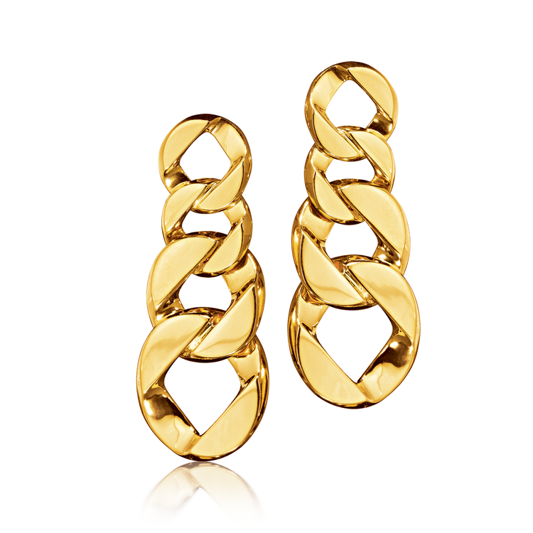 Verdura Curb Link Pendant Earclips in Gold