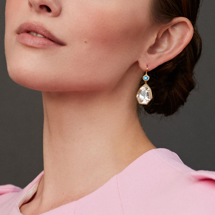 Byzantine Drop earrings on model