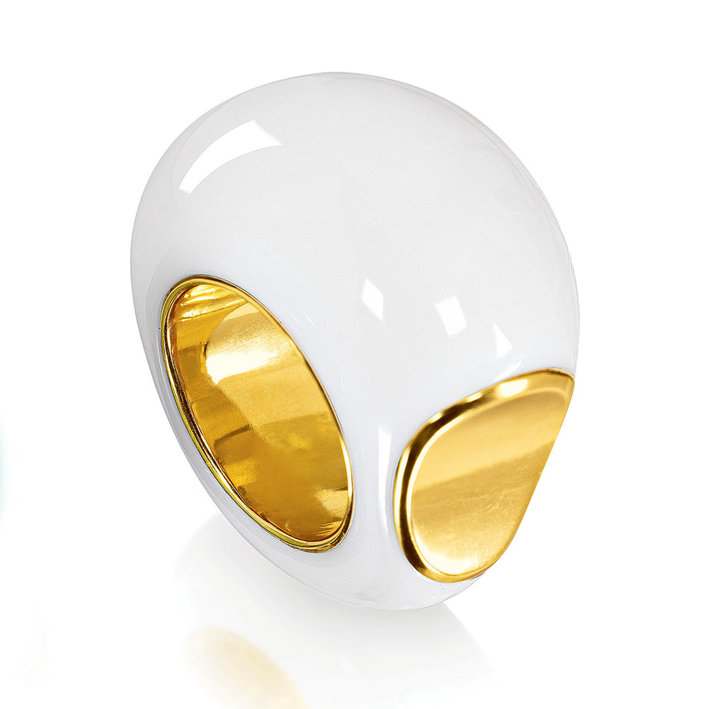 Copa Ring in white opal