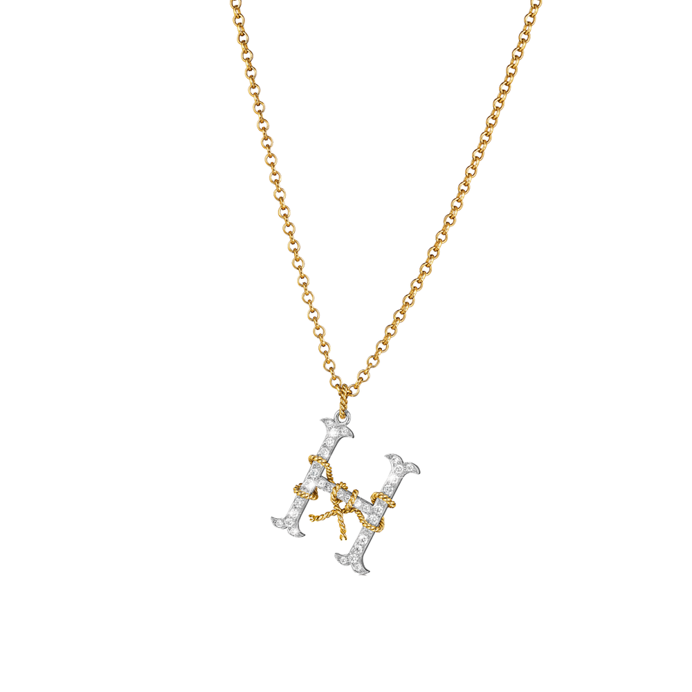 "Large Caps" Initial Pendant Necklace