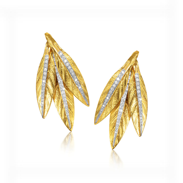Tiara Feather Earclips