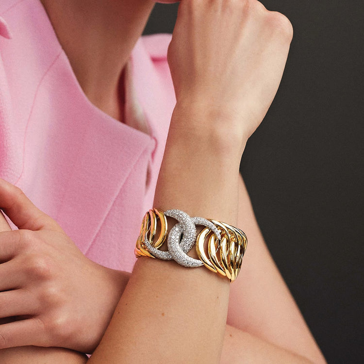 Model wearing Double Crescent Bracelet