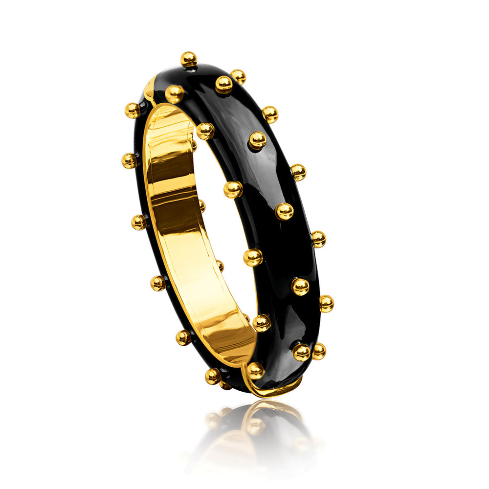 Taormina Bangle_Black Ceramic-Gold