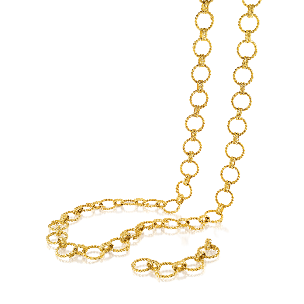 Verdura Circle Rope Necklace in Gold