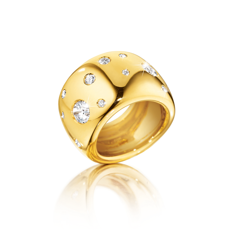 Verdura Constellation Band Ring in Gold and Diamond