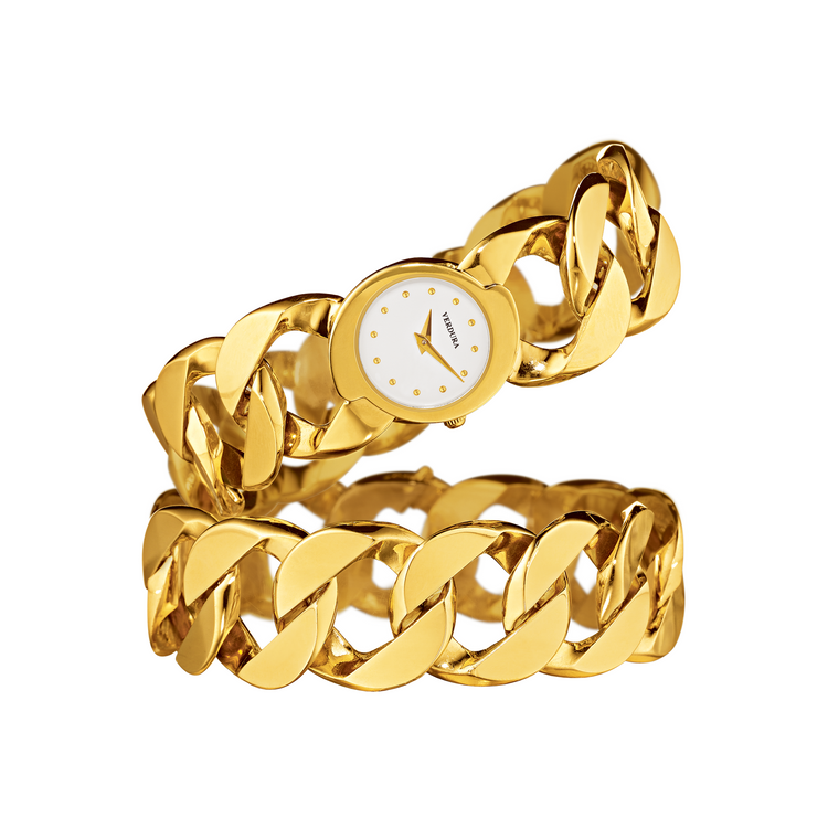 Verdura Curb-Link Bracelet and Watch in Gold
