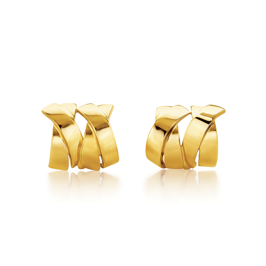 Verdura Double X Earclips in Gold