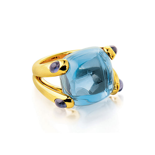 Candy Ring in Blue Topaz and Iolite