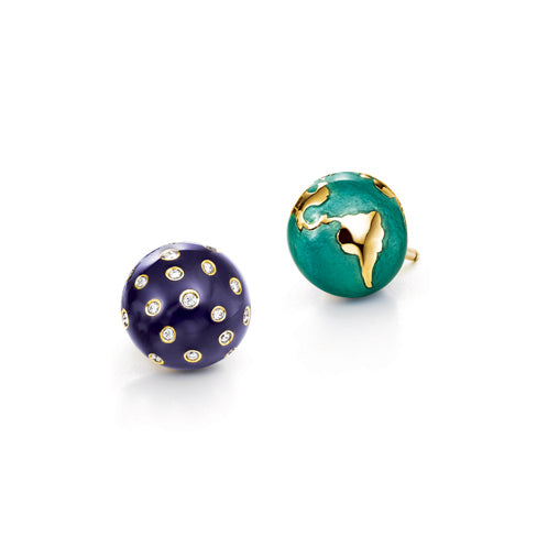 Verdura-Jewelry-Night-and-Day-Earstuds-Gold-Diamond-Enamel