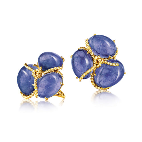 Verdura-Jewelry-Rope-Cluster-Earclips-Tanzanite-Gold