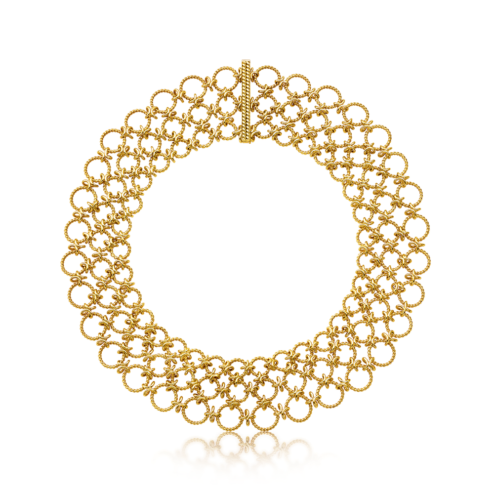 Verdura Lace Necklace in Gold