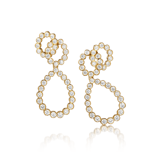 Verdura Looped Earclips in Gold and Diamond