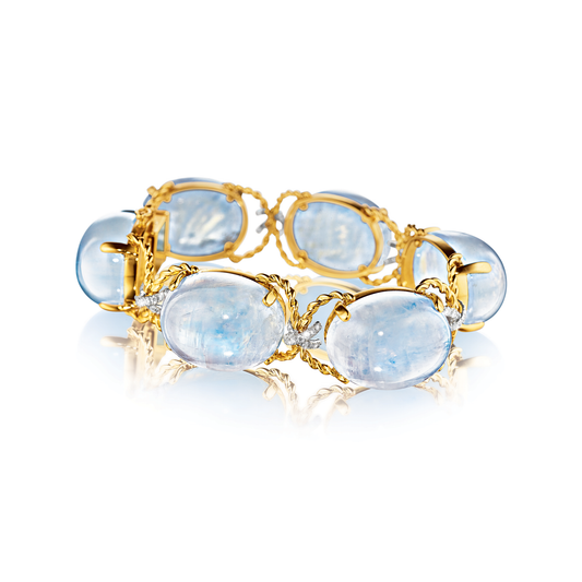 Verdura Pebble Bracelet in Moonstone and Diamond