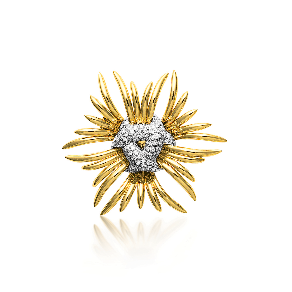 Verdura Ray Brooch in Gold and Diamond