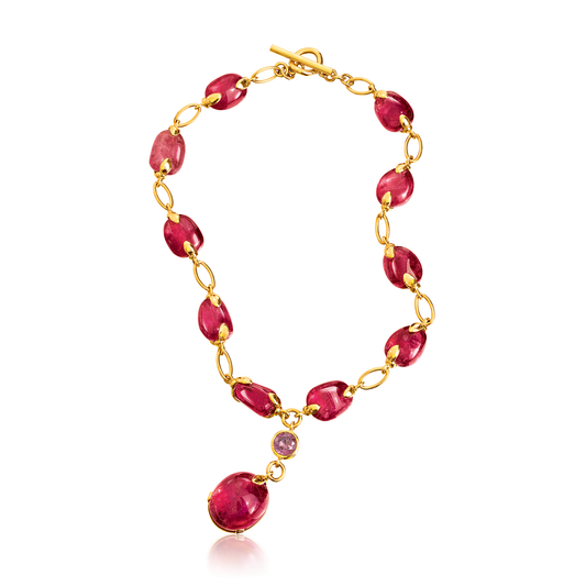 Verdura Special Fulco Y Necklace in Rubellite