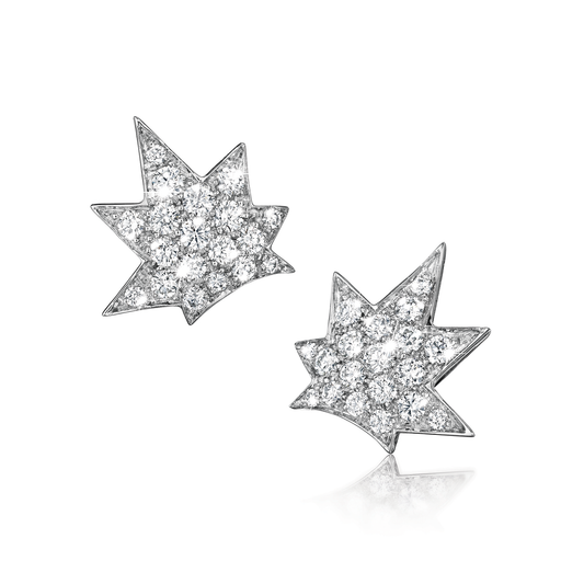 Verdura Stardust Earclips in Diamond and Platinum