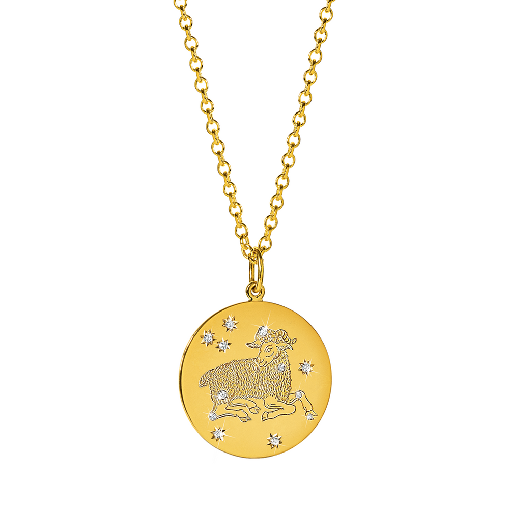 Verdura Aries Zodiac Pendant Necklace
