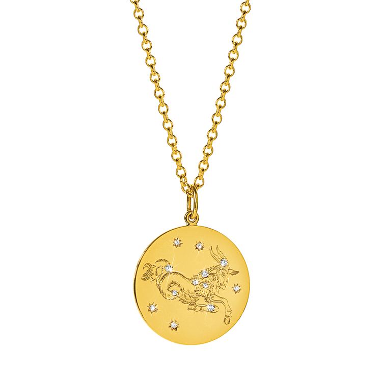 Verdura Capricorn Zodiac Pendant Necklace