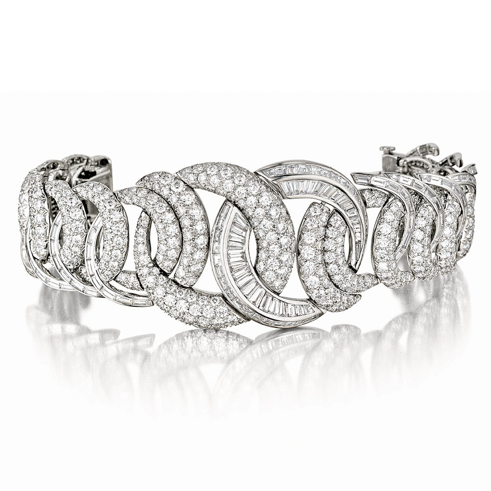 Verdura double crescent bracelet diamond