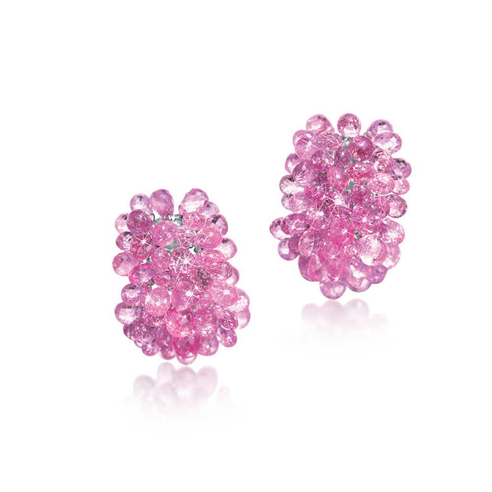 Verdura Briolette Earclips in Pink Sapphire product