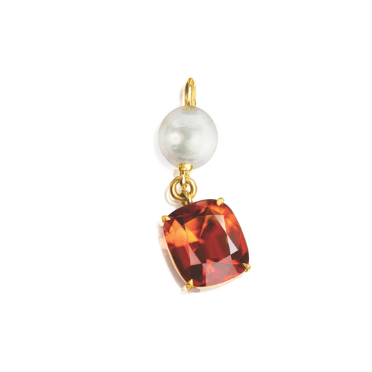 Verdura Sea Glass Pendant in madeira citrine and south sea pearl