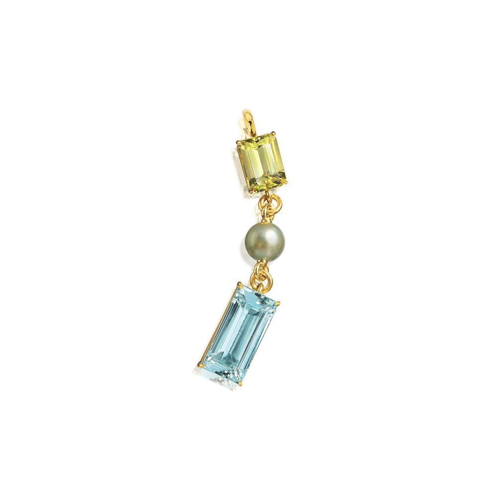 Verdura Sea Glass pendant in aquamarine, lemon quartz and Tahitian pearl