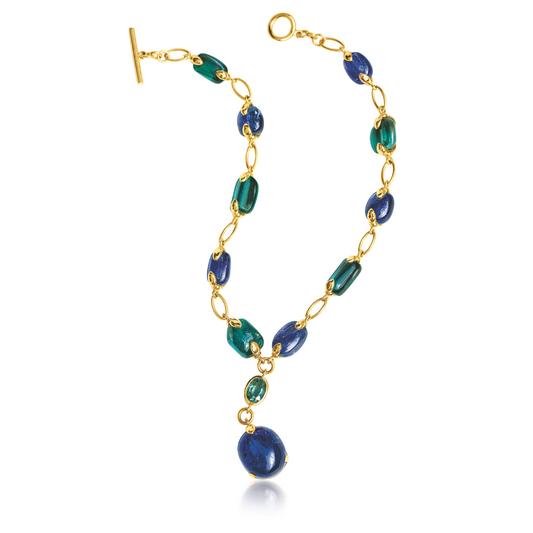 Verdura Fulco "Y" Necklace in tanzantie and indicolite