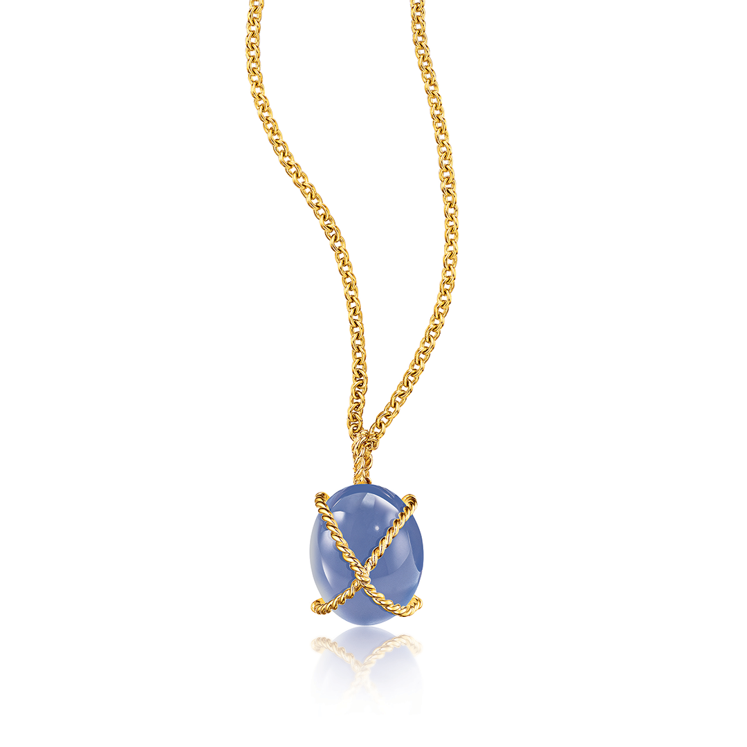 Wrapped Pebble Pendant in Chalcedony – Verdura