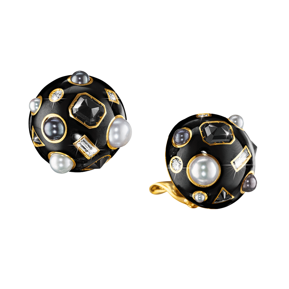 Black and White Fulco Earclips