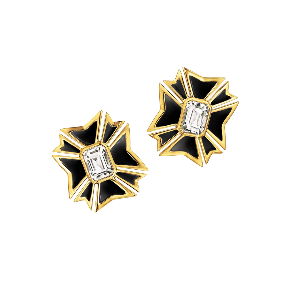 Maltese Cross Earclips