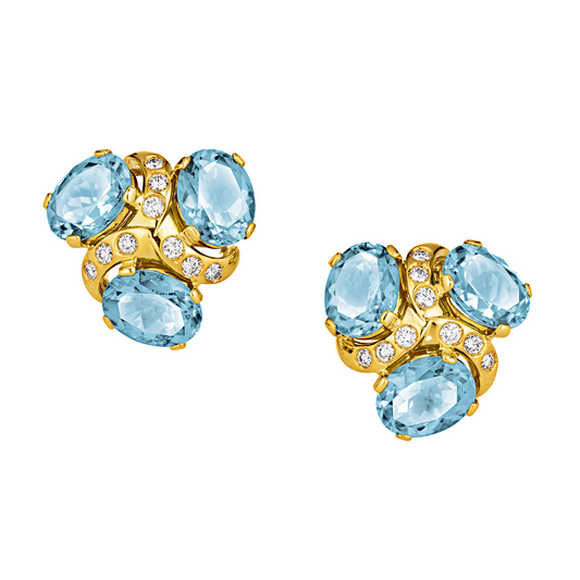 Three Stone Earclips