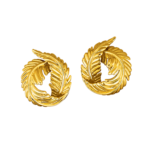 Circle Feather Earclips