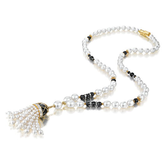 verdura pearl tassel necklace pearl spinel