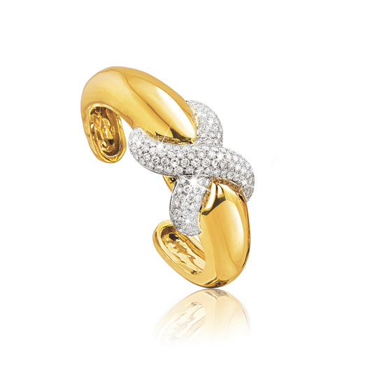 Verdura ‘X’ Bracelet in gold and platinum with diamonds
