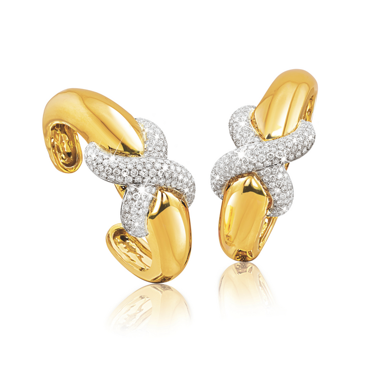 Verdura ‘X’ Bracelets in gold and platinum with diamonds