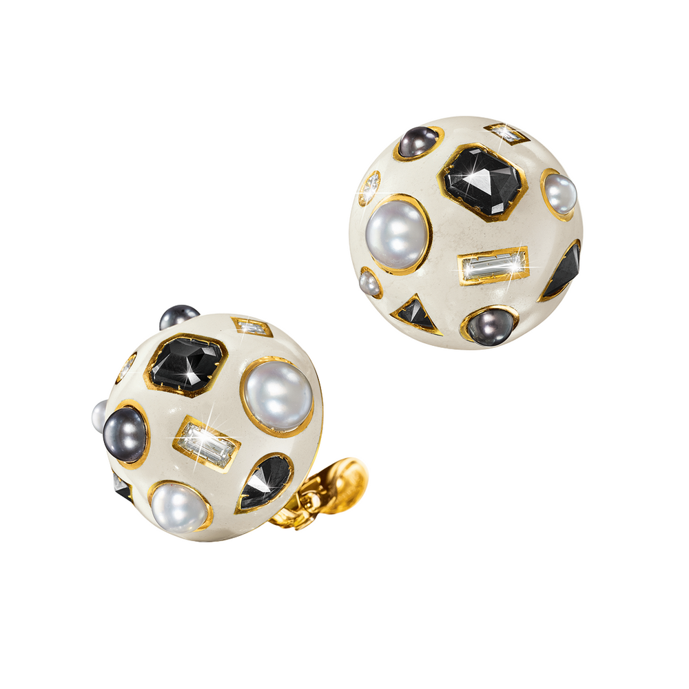 Black and White Fulco Earclips