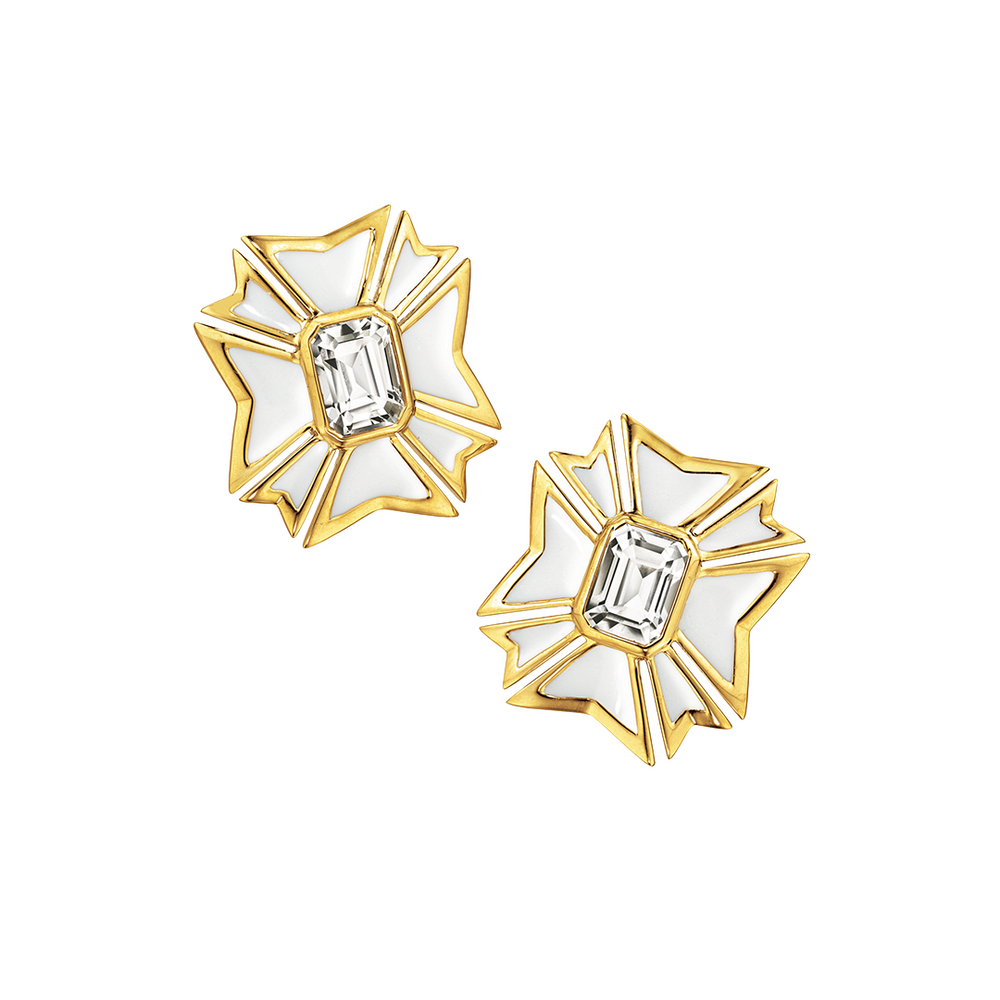Maltese Cross Earclips