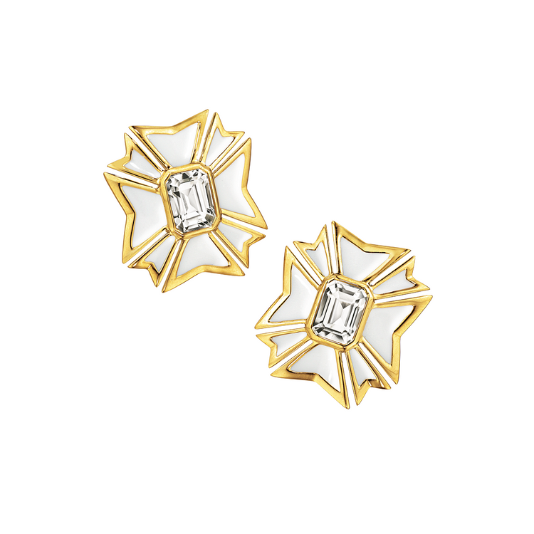 Maltese Cross Earclips