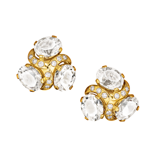Three Stone Earclips