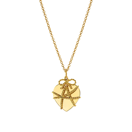 Verdura Wrapped Heart Pendant Necklace in gold