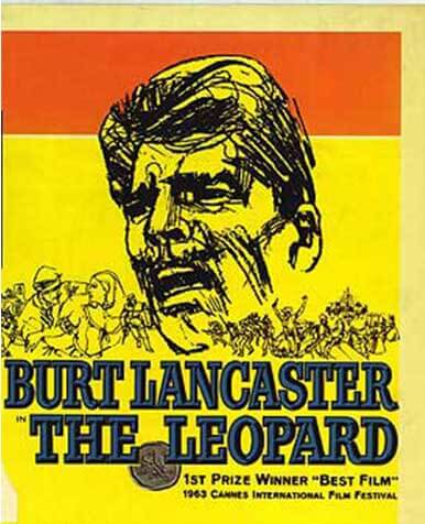 Movie poster of Burt Lancaster in The Leopard.