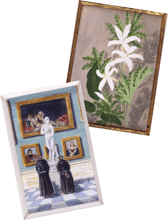 Two miniature paintings by duke Fulco di Verdura