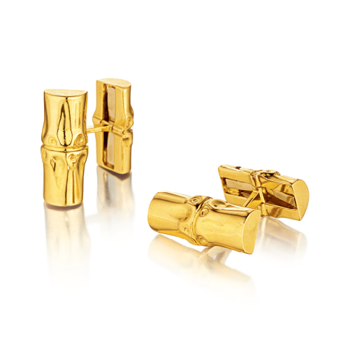 Verdura-Jewelry-Bamboo-Cufflinks-Gold