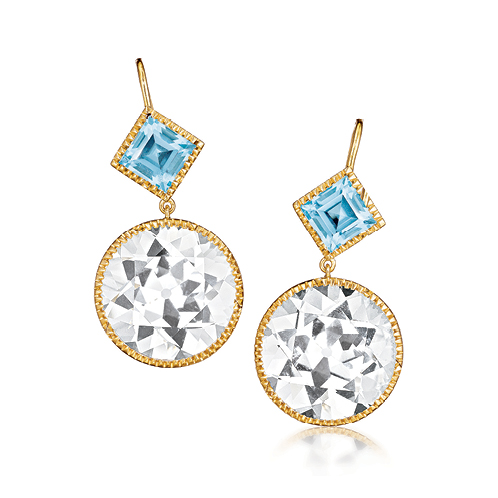 Verdura-Jewelry-Byzantine-Drop-Earrings-Round-Gold-White-Blue-Topaz