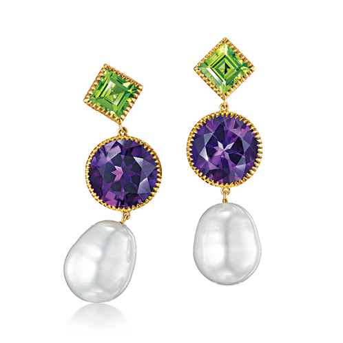 Verdura-Jewelry-Byzantine-Theodora-Earrings-Gold-Peridot-Amethyst-Pearl