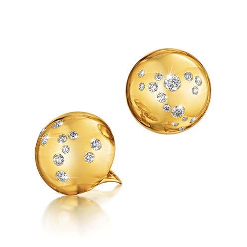 Verdura-Jewelry-Constellation-Dome-Earclips in Gold and Diamond