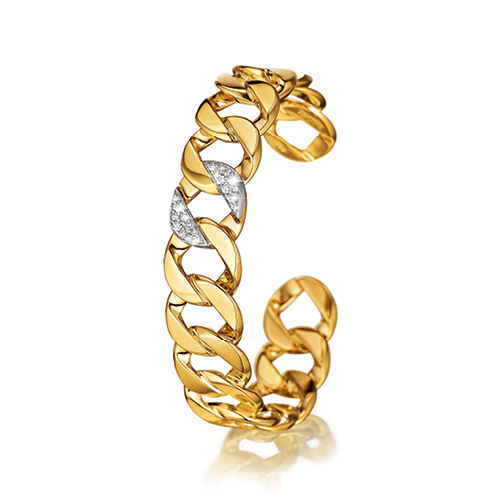 Verdura-Jewelry-Curb-Link Bangle-Yellow-Gold-Diamond