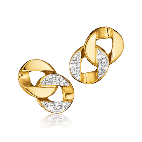 Verdura-Jewelry-Curb-Link-Earclips in Gold and Diamond